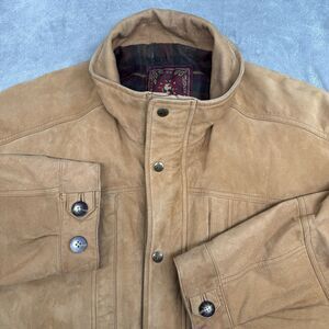 The Territory Ahead Jacket Mens L Leather Fleece‎ Lined Zip Pockets Heavy Rugged